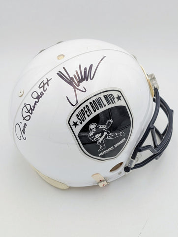 Jim Plunkett Marcus Allen Signed SB MVP/Heisman Winners Authentic VSR4 Helmet