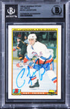Islanders Pat LaFontaine Signed 1990 Bowman Tiffany Hat Tricks #9 Card BAS Slab