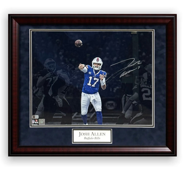 Josh Allen Signed Autographed 16x20 Photo Custom Framed to 23x27 Beckett