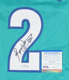 Larry Johnson Signed Charlotte Hornets Jersey (PSA COA) #1 Overall Pk 1991 Draft