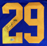 Eric Dickerson Signed Custom Blue Pro-Style Football Jersey HOF 99 BAS