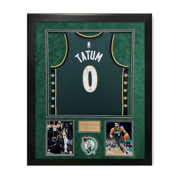 Jayson Tatum Signed Autographed "City Edition" Jersey Framed To 32x40 Fanatics