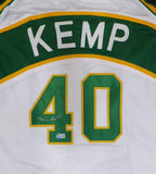 Seattle Supersonics Shawn Kemp Autographed White Jersey Beckett BAS QR #BE42206