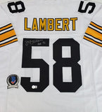 Jack Lambert Signed Pittsburgh Steelers Jersey Inscribed "HOF 90" (Beckett)
