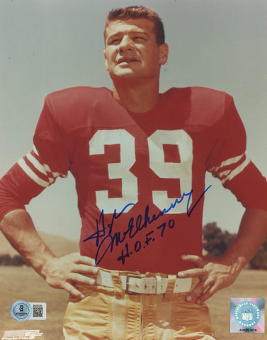 49ers Hugh McElhenny "HOF 70" Authentic Signed 8x10 Vertical Photo BAS #BV03220