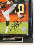 Derek Wolfe Autographed Denver Broncos 8x10 Photo w/ Plaque James Spence COA