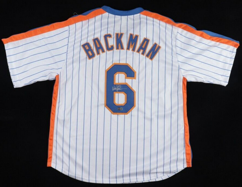 Wally Backman Signed New York Mets Jersey (Steiner) 1986 World Champ 2nd Baseman