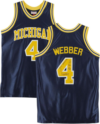 Chris Webber Wolverines Signed Mitchell & Ness 1991-1992 Jersey W/Inscs-LE of 30