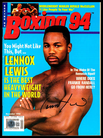 Lennox Lewis Autographed Signed Magazine Beckett BAS QR #BM37878