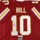 Autographed/Signed TYREEK HILL Kansas City Red Football Jersey JSA COA Auto
