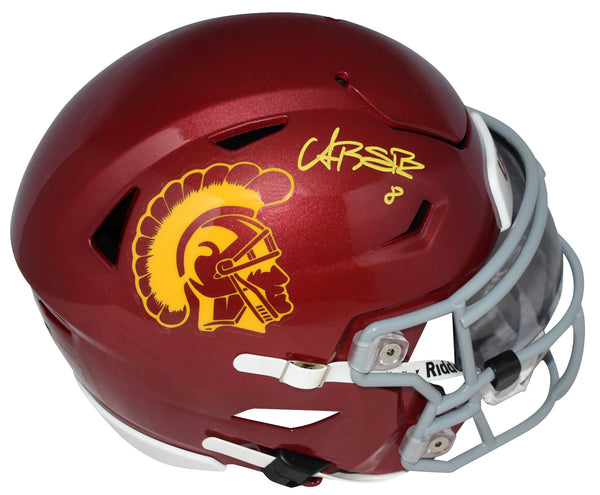 AMON-RA ST BROWN AUTOGRAPHED USC TROJANS SPEEDFLEX MIDI HELMET BECKETT