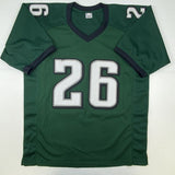 Autographed/Signed MILES SANDERS Philadelphia Green Football Jersey JSA COA Auto