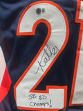 Aqib Talib Autographed Navy Broncos Jersey Inscribed "SB 50 Champs" BAS COA