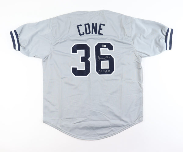 David Cone Signed New York Yankees Jersey Inscribed "P.G. 7-18-99" (Beckett)