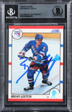 Rangers Brian Leetch Authentic Signed 1990 Score #225 Card BAS Slabbed