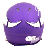 Jordan Addison Autographed Minnesota Vikings Speed Mini Helmet - Beckett W Holo