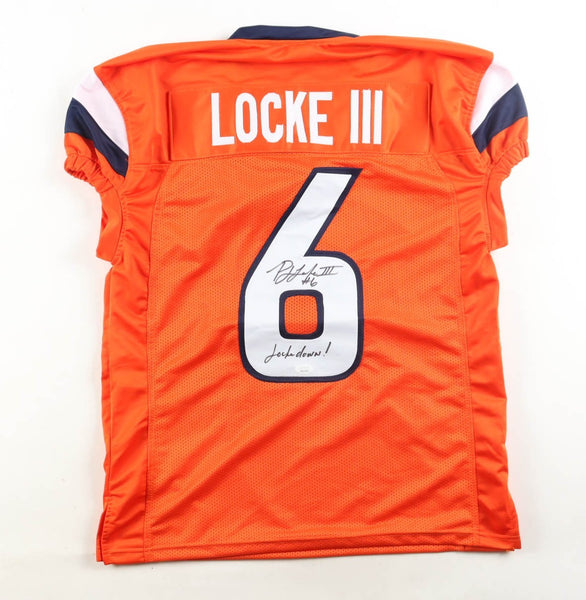P. J. Locke Signed Denver Broncos Jersey Inscribed "Lockedown!" (JSA) Safety