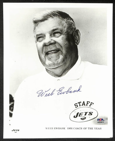 Weeb Ewbank HOF Signed/Autographed B&W 8x10 Photo Jets PSA/DNA 210774