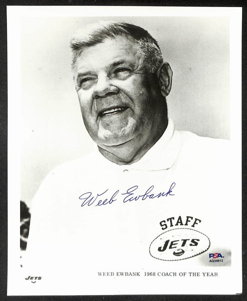 Weeb Ewbank HOF Signed/Autographed B&W 8x10 Photo Jets PSA/DNA 210774