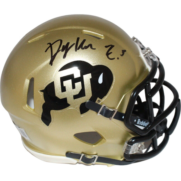Dylan Edwards Signed Colorado Buffaloes Gold Mini Helmet BAS 42738