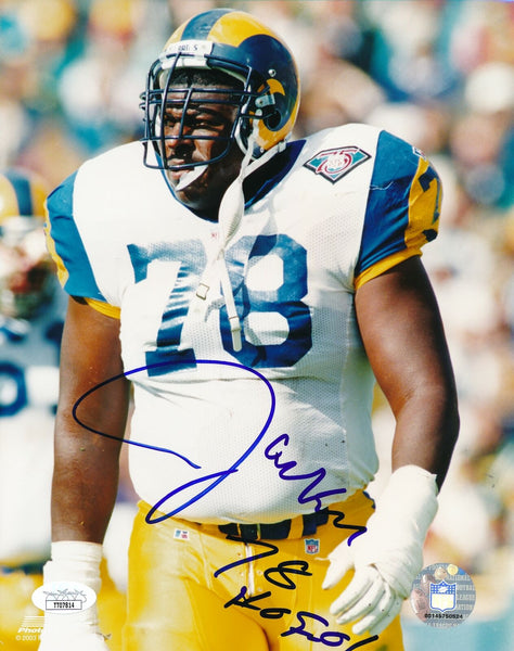 Jackie Slater HOF Los Angeles Rams Signed/Inscribed 8x10 Photo JSA 164673