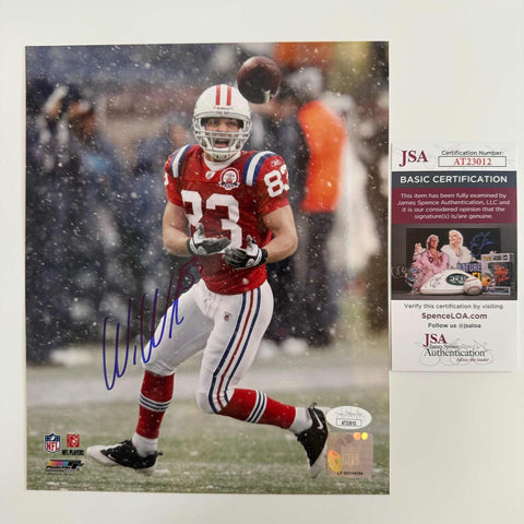 Autographed/Signed Wes Welker New England Patriots 8x10 Photo JSA COA #2