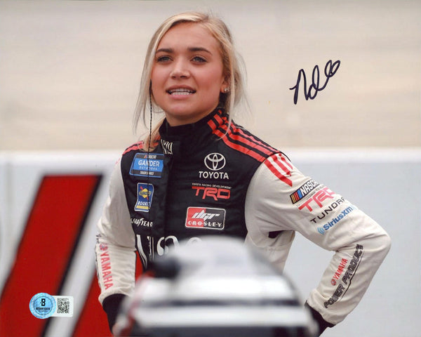 Natalie Decker NASCAR Authentic Signed 8x10 Horizontal Photo Autographed BAS 5