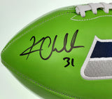 Kam Chancellor Autographed Signed Seattle Seahawks Green Logo Football MCS Holo