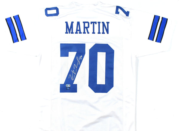 Zack Martin Autographed White Pro Style Jersey - Beckett W Hologram *Silver
