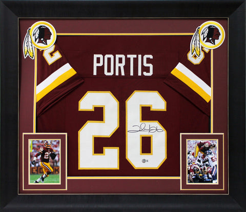 Clinton Portis Authentic Signed Maroon Pro Style Framed Jersey BAS Witnessed