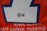 John Elway Autographed Denver Broncos Custom Orange Stat Jersey Beckett COA