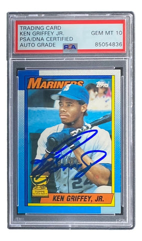 Ken Griffey Jr Signed Mariners 1990 Topps #336 Rookie Card PSA/DNA Gem MT 10