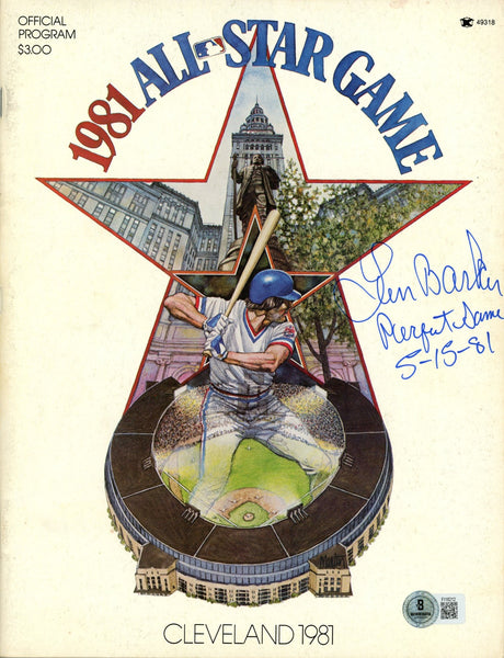 Len Barker Signed Cleveland Indians 1981 ASG Program Perfect Game Beckett 57218