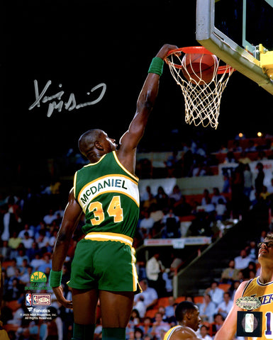 XAVIER MCDANIEL AUTOGRAPHED 8X10 PHOTO SEATTLE SUPERSONICS SLAM DUNK MCS 202454