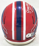 JIM KELLY AUTOGRAPHED BILLS RED 87-01 THROWBACK SPEED MINI HELMET BECKETT 223735