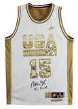Magic Johnson "92 Gold" Signed White & Gold Nike Team USA Jersey BAS W #5W006548