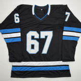 Autographed/Signed Lawson Crouse Utah Black Hockey Jersey Beckett BAS COA