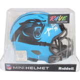 Luke Kuechly Autographed/Signed Carolina Panthers Rave Mini Helmet Beckett 51635