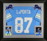 Sam Laporta Authentic Signed Blue Pro Style Framed Jersey BAS Witnessed 1