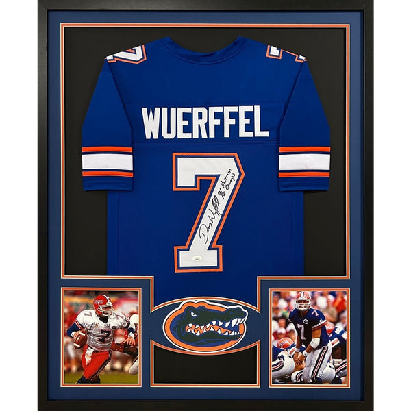 Danny Wuerffel Autographed Signed Framed Florida Gators 2P Jersey JSA