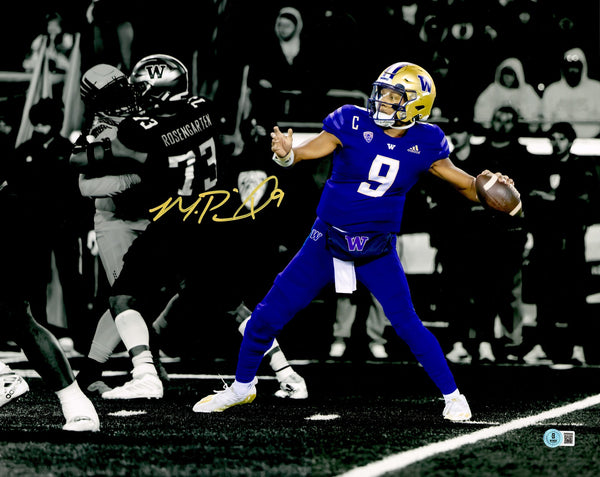 MICHAEL PENIX JR. AUTOGRAPHED 16X20 PHOTO WASHINGTON BECKETT WITNESS 242584