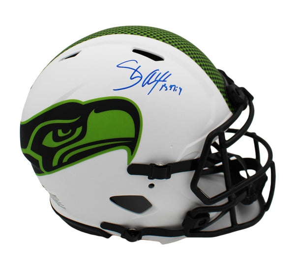 Shaun Alexander Signed Seattle Seahawks Speed Authentic Lunar NFL Helmet - Insc