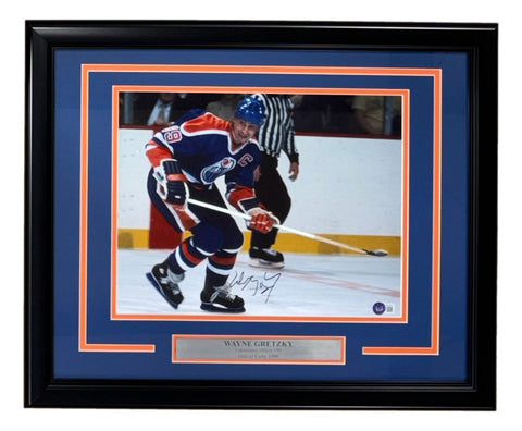 Wayne Gretzky Signed Framed 11x14 Edmonton Oilers Photo BAS