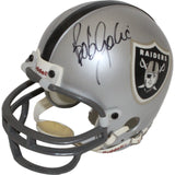 Dave Casper & Bob Golic Signed Raiders VSR4 Replica Mini Helmet BAS 44153