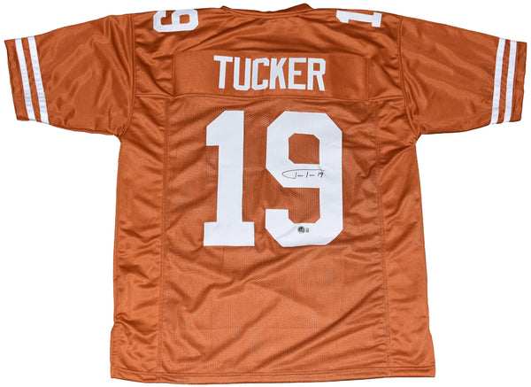 JUSTIN TUCKER AUTOGRAPHED TEXAS LONGHORNS #19 JERSEY BECKETT