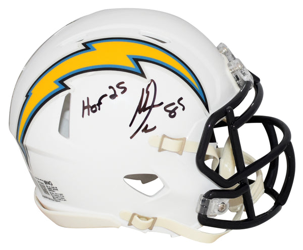ANTONIO GATES SIGNED SAN DIEGO CHARGERS SPEED MINI HELMET W/ HOF 25