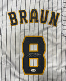Brewers Outfielder RYAN BRAUN Signed Custom Replica Pinstripe Jersey AUTO - JSA
