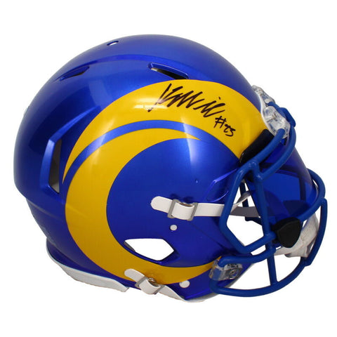 Kyren Williams Autographed Rams Authentic Speed Helmet w/ Visor Beckett