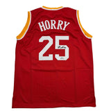 Autographed/Signed Robert Horry Houston Red Basketball Jersey Beckett BAS COA
