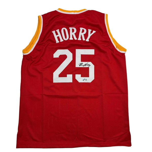 Autographed/Signed Robert Horry Houston Red Basketball Jersey Beckett BAS COA